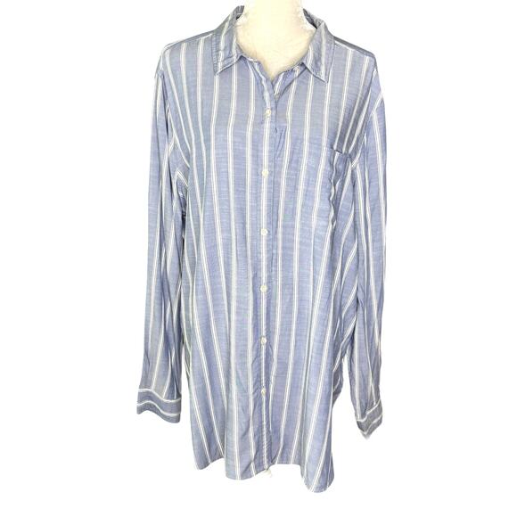 Daily Ritual Womens Soft Rayon Slub Twill LS Button-Front Tunic XXL New - Picture 5 of 12